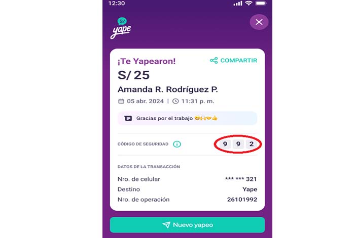 Comprobante Yape